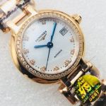 VS Factory Swiss Replica Longines PrimaLuna Automatic Watch Rose Gold White Dial